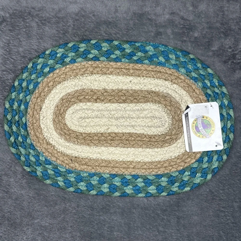 Earth Rugs 2 Items Gecko Lizard Kokopelli‎ Braided Jute Trivet Hot Pad Table Mat